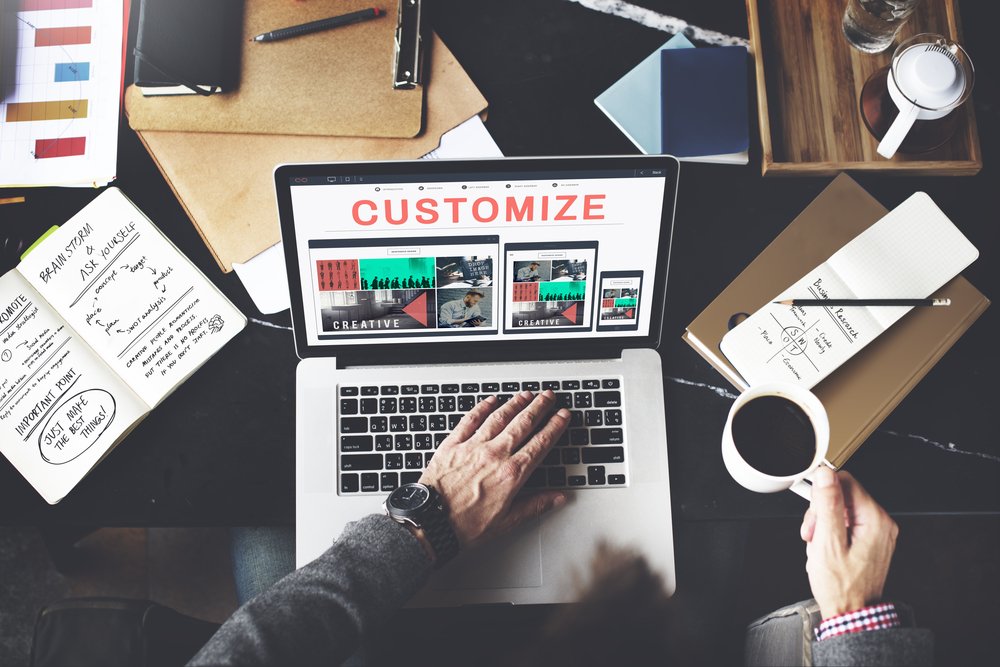 Website customization on a laptop