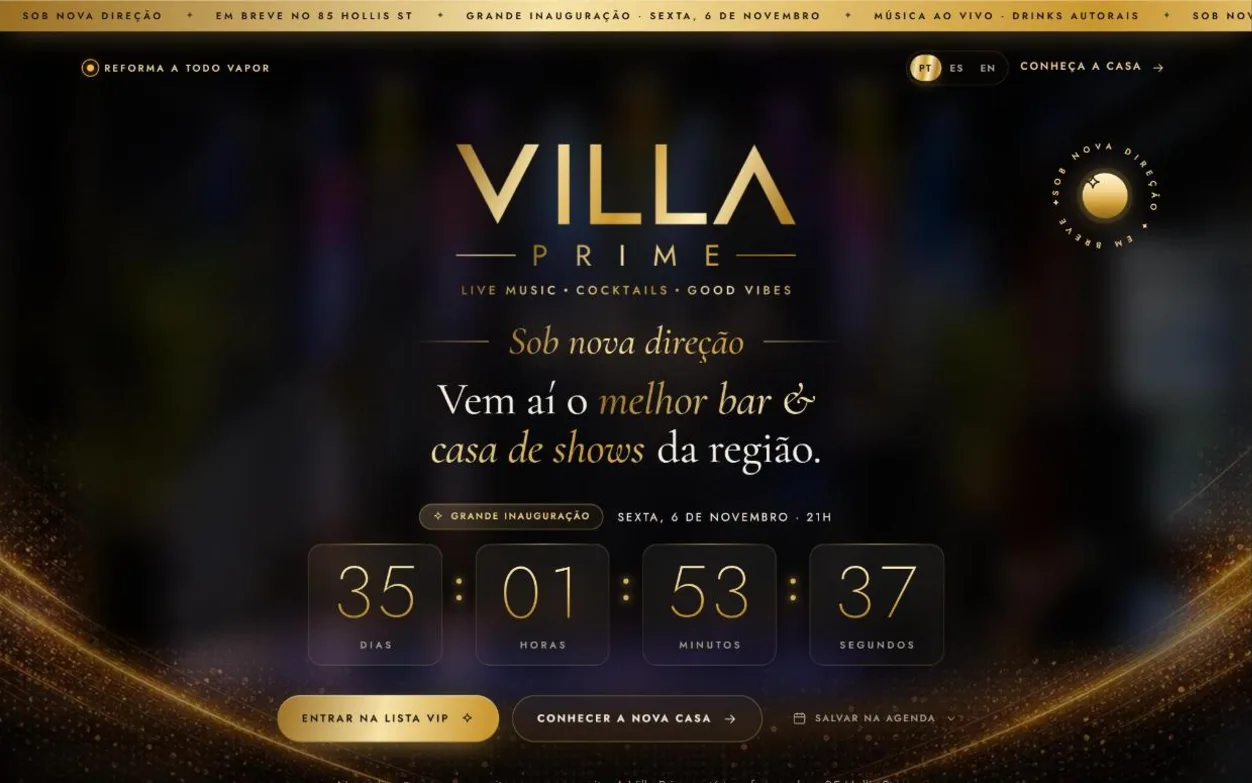 Homepage of Villa Prime, a website by Leal Media